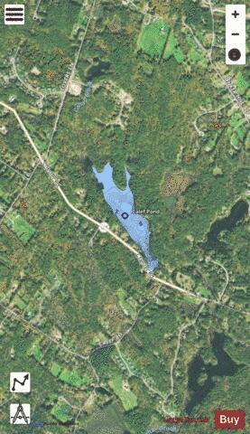 Calef Pond depth contour Map - i-Boating App - Satellite