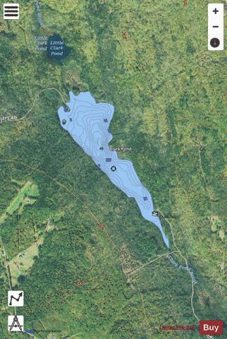Clark Pond depth contour Map - i-Boating App - Satellite