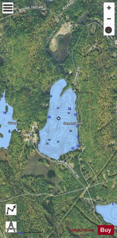 Clement Pond depth contour Map - i-Boating App - Satellite