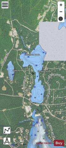Danforth Ponds depth contour Map - i-Boating App - Satellite