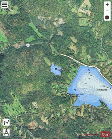 Dark Pond depth contour Map - i-Boating App - Satellite