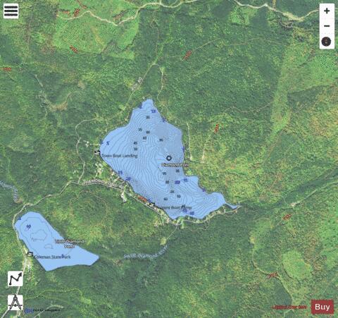 Diamond Pond depth contour Map - i-Boating App - Satellite