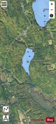 Dudley Pond depth contour Map - i-Boating App - Satellite
