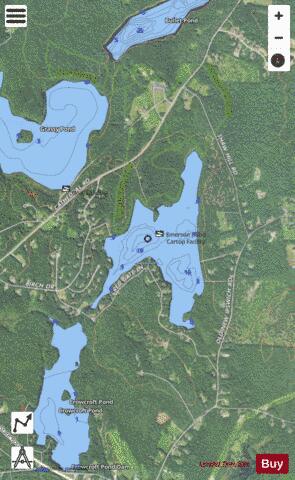 Emerson Pond depth contour Map - i-Boating App - Satellite