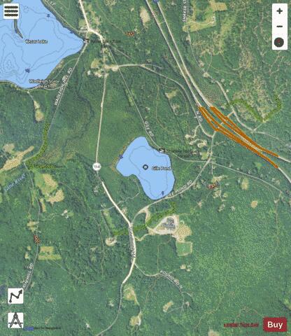 Gile Pond depth contour Map - i-Boating App - Satellite