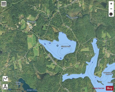 Gilmore Pond depth contour Map - i-Boating App - Satellite