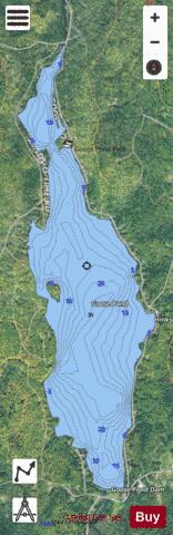 Goose Pond depth contour Map - i-Boating App - Satellite