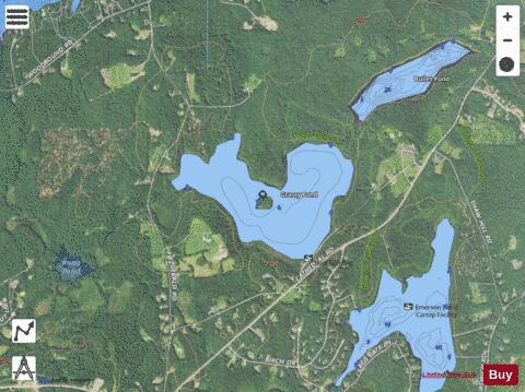 Grassy Pond depth contour Map - i-Boating App - Satellite