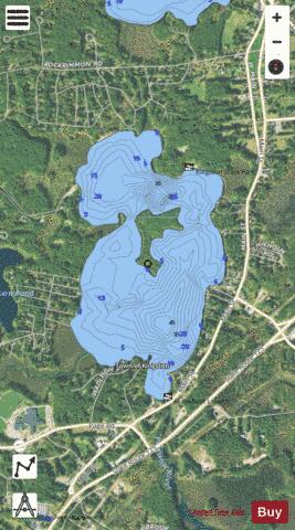 Great Pond depth contour Map - i-Boating App - Satellite