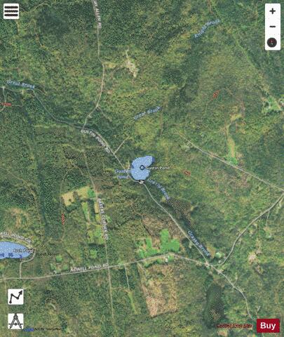 Gustin Pond depth contour Map - i-Boating App - Satellite