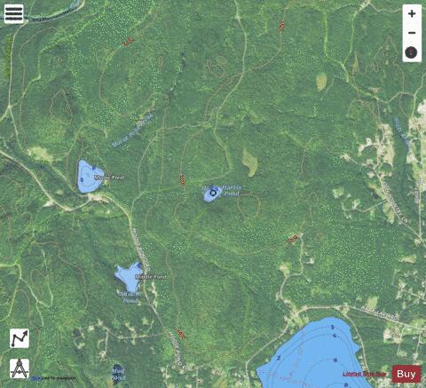 Harris Pond depth contour Map - i-Boating App - Satellite
