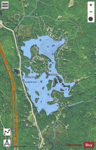 Hermit Lake depth contour Map - i-Boating App - Satellite