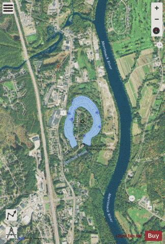Horseshoe Pond depth contour Map - i-Boating App - Satellite