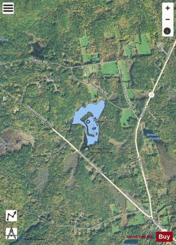 Hortons Pond depth contour Map - i-Boating App - Satellite