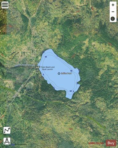 Indian Pond depth contour Map - i-Boating App - Satellite
