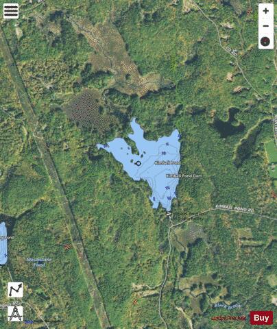 Kimball Pond depth contour Map - i-Boating App - Satellite