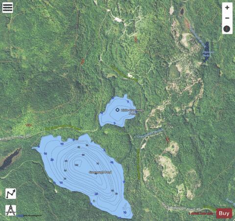 Little Greenough Pond depth contour Map - i-Boating App - Satellite