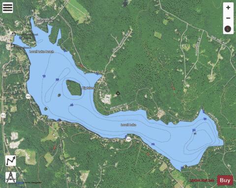 Lovell Lake depth contour Map - i-Boating App - Satellite