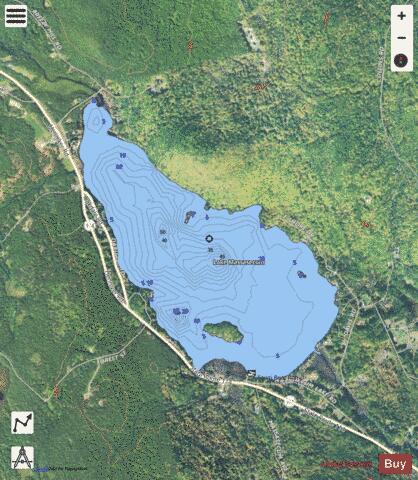 Lake Massasecum depth contour Map - i-Boating App - Satellite
