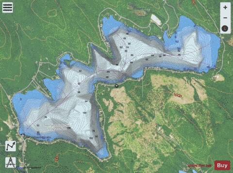 Merrymeeting Lake depth contour Map - i-Boating App - Satellite