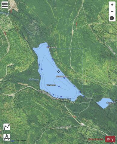 Millsfield Pond depth contour Map - i-Boating App - Satellite