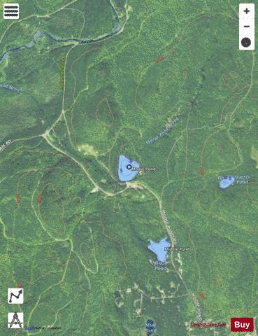 Moose Pond depth contour Map - i-Boating App - Satellite