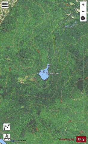 Mountain Lake depth contour Map - i-Boating App - Satellite