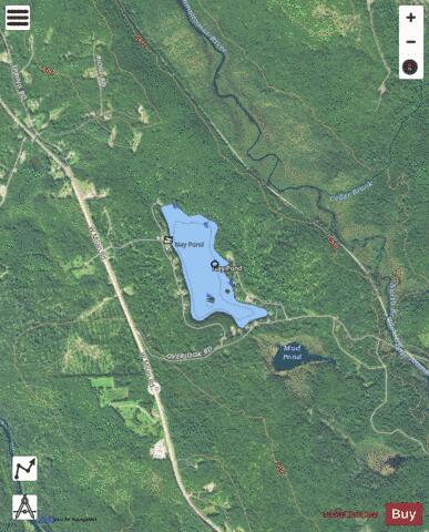Nay Pond depth contour Map - i-Boating App - Satellite