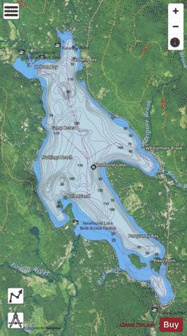 Newfound Lake depth contour Map - i-Boating App - Satellite