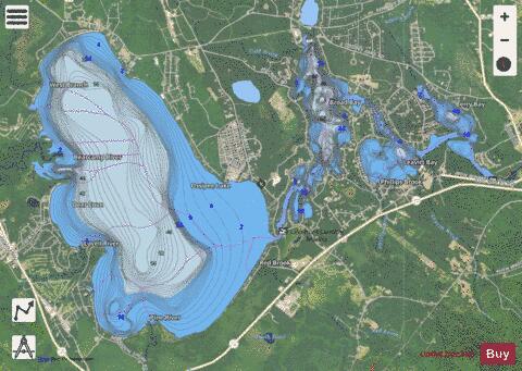 Ossipee Lake depth contour Map - i-Boating App - Satellite
