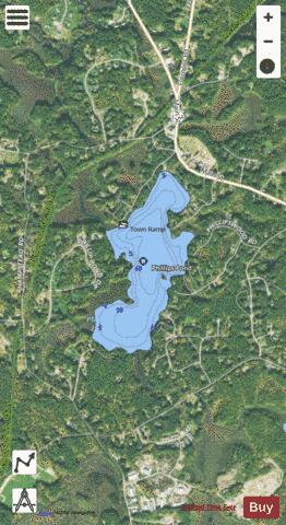 Phillips Pond depth contour Map - i-Boating App - Satellite