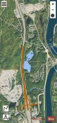 Pinnacle Pond depth contour Map - i-Boating App - Satellite