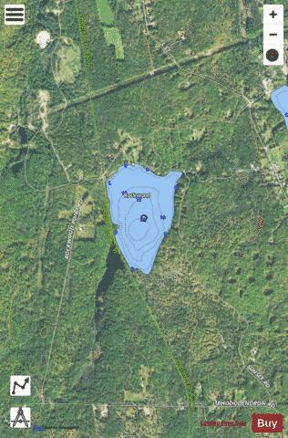 Rockwood Pond depth contour Map - i-Boating App - Satellite