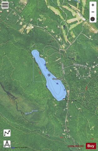 Shaws Pond depth contour Map - i-Boating App - Satellite