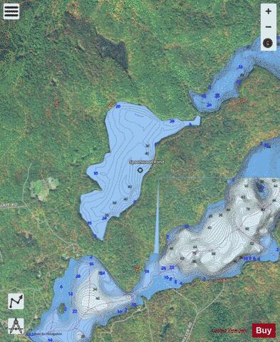 Spoonwood Pond depth contour Map - i-Boating App - Satellite