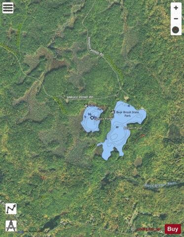 Spruce Pond depth contour Map - i-Boating App - Satellite