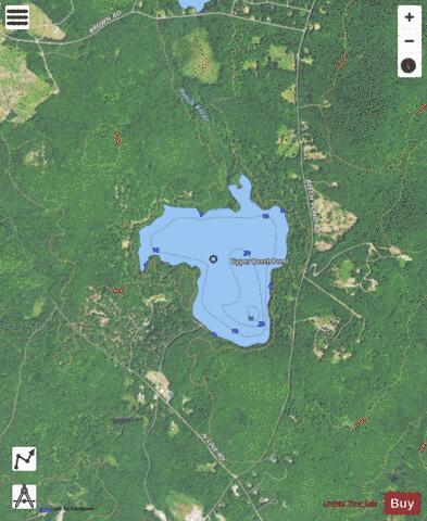 Upper Beech Pond depth contour Map - i-Boating App - Satellite