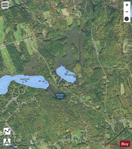 Upper Pond depth contour Map - i-Boating App - Satellite