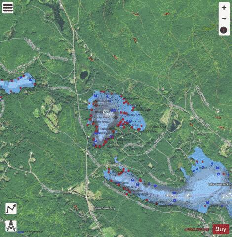 Wakondah Pond depth contour Map - i-Boating App - Satellite