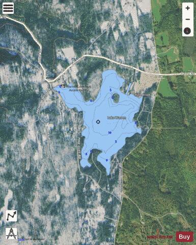 Lake Warren depth contour Map - i-Boating App - Satellite