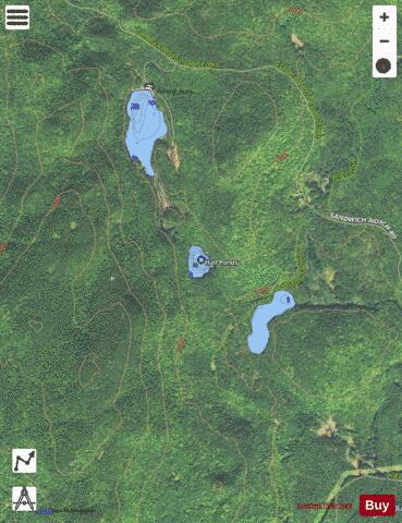 Hall Ponds depth contour Map - i-Boating App - Satellite