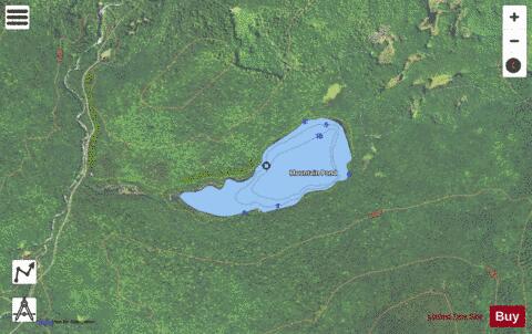 Mountain Pond depth contour Map - i-Boating App - Satellite