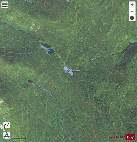 Nancy Pond depth contour Map - i-Boating App - Satellite