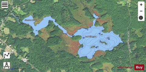 Red Hill Pond depth contour Map - i-Boating App - Satellite