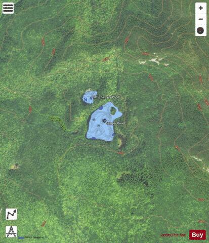 Sawyer Pond depth contour Map - i-Boating App - Satellite