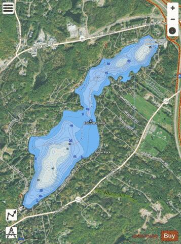 Cobbetts Pond depth contour Map - i-Boating App - Satellite