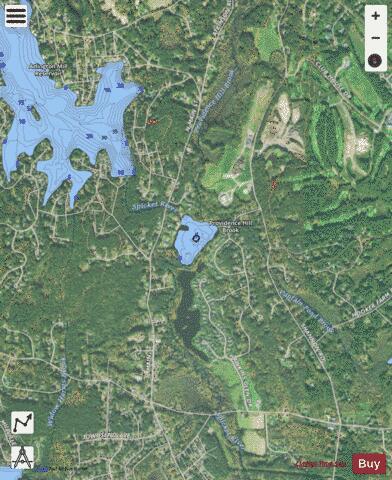 Arlington Mill Reservoir depth contour Map - i-Boating App - Satellite