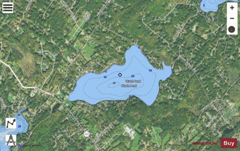 Wash Pond depth contour Map - i-Boating App - Satellite