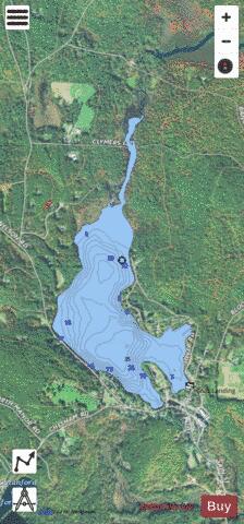 Nubanusit Brook Reservoir depth contour Map - i-Boating App - Satellite