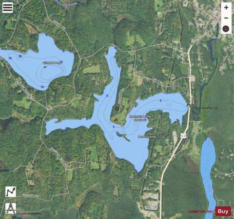 Mountain Brook Reservoir depth contour Map - i-Boating App - Satellite